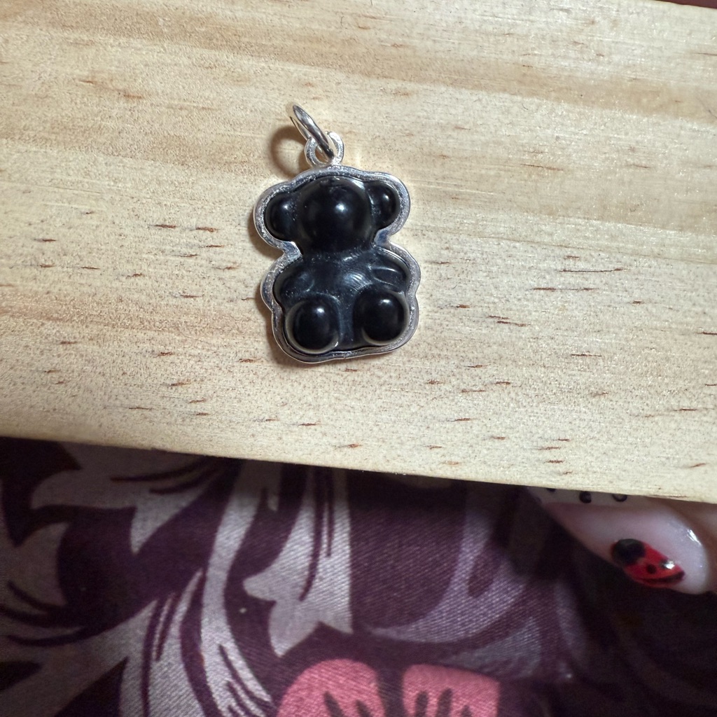 Used Black Bear Pendant Charm 25$